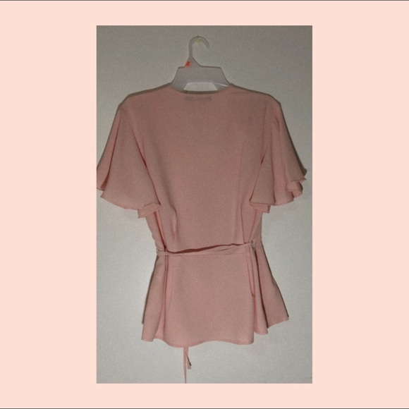 Short Sleeve Wrap Top Blouse - Picture 3 of 6